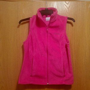 Columbia hot rose pink fleece vest Petite Small